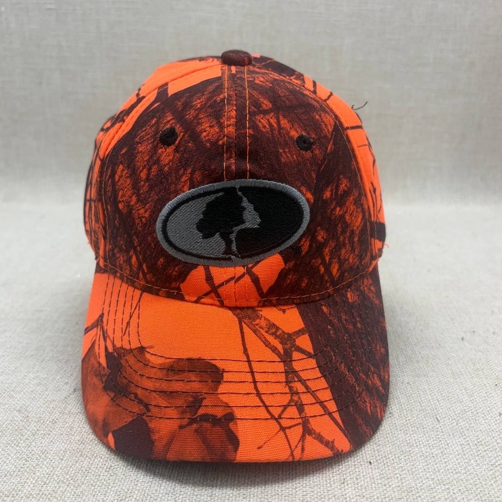 Mossy Oak Blaze Orange Camo Hat Adjustable Hunting Safety‎ Cap Outdoor Cap Co